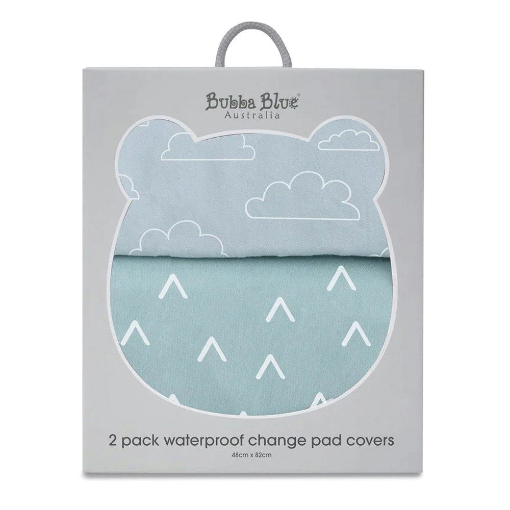 2PK Bubba Blue 48x82cm Nordic Waterproof Change Mat Cover Baby 0-12m Sky/Mint