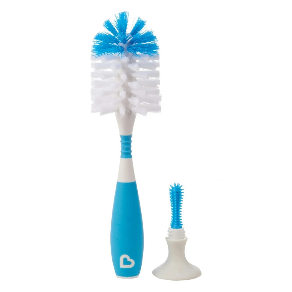 Munchkin 24cm Suction Bristle Bottle/Cup Cleaning Nylon Scrub Brush w/Stand Asst