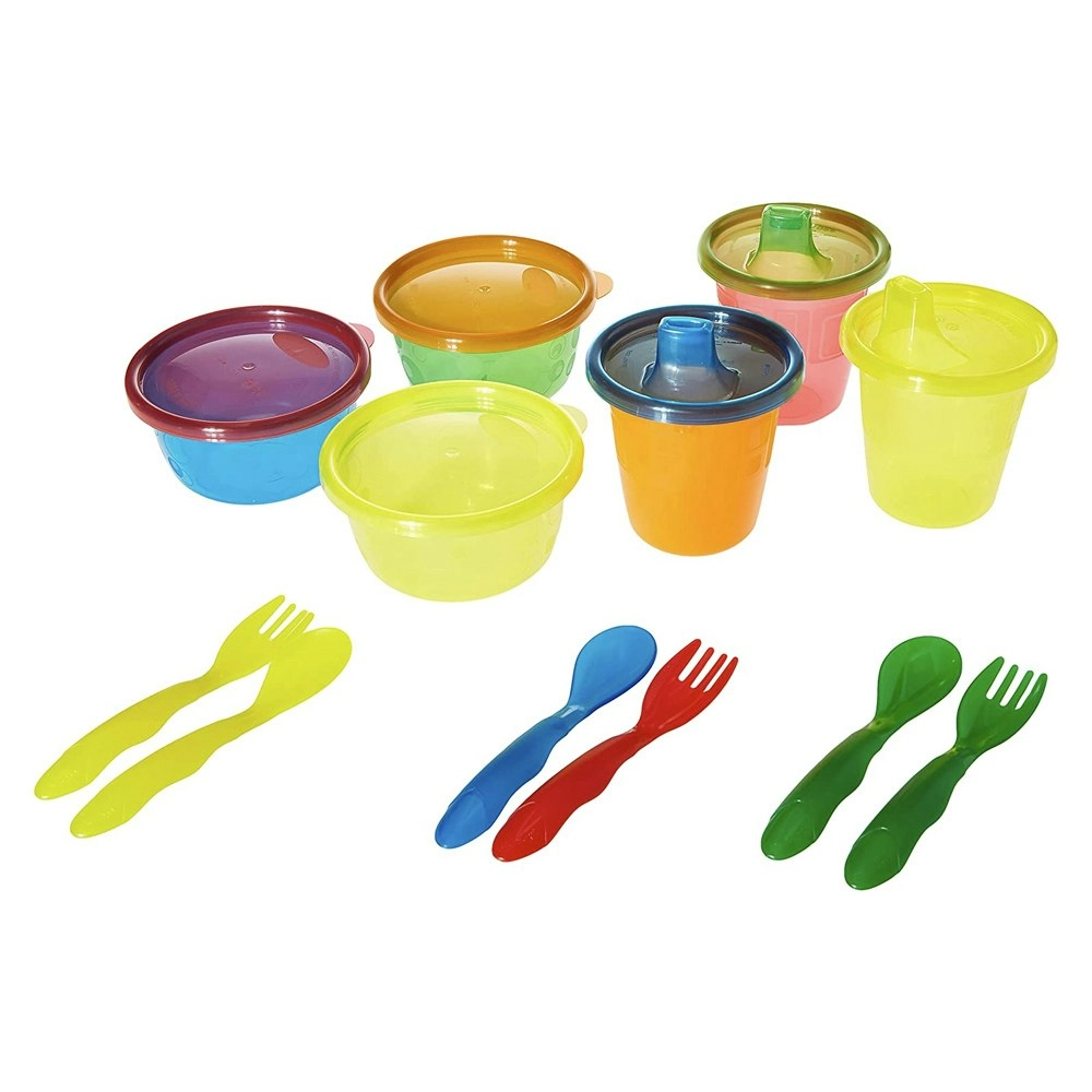 12pc The First years Take & Toss Baby Cup/Bowl/Cutlery Kids/Children's Set 6m+