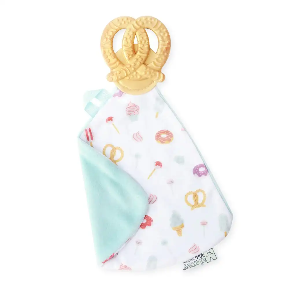 Malarkey Kids Munch-it Soft Fabric Baby 3m+ Chew Blanket Silicone Sweet & Salty