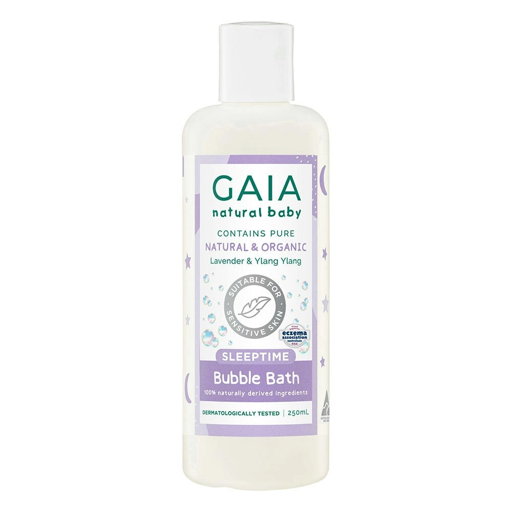 Gaia Bubble Bath Sleeptime 250ml Baby/Kids 6m+ Sensitive Skin Organic/Natural