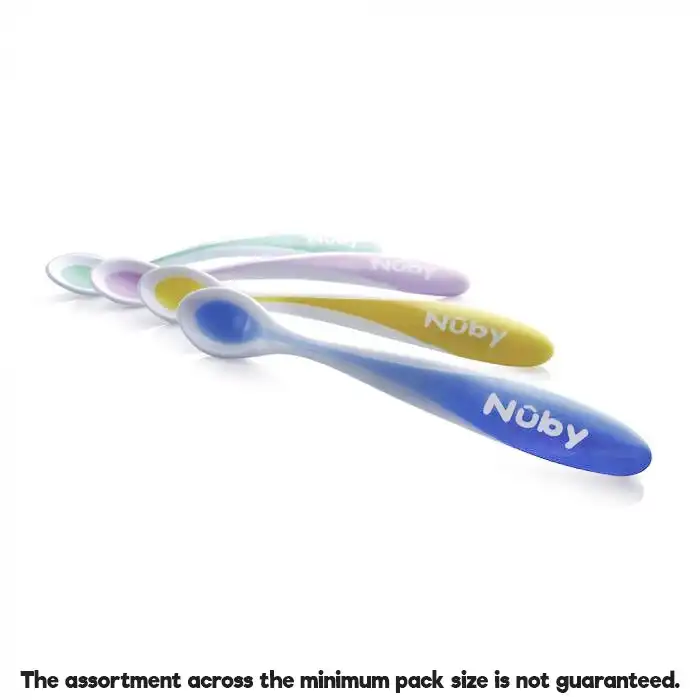 Nuby Baby/Toddler Hot Safe Soft Feeding Spoon Food Weaning Utensil Assorted