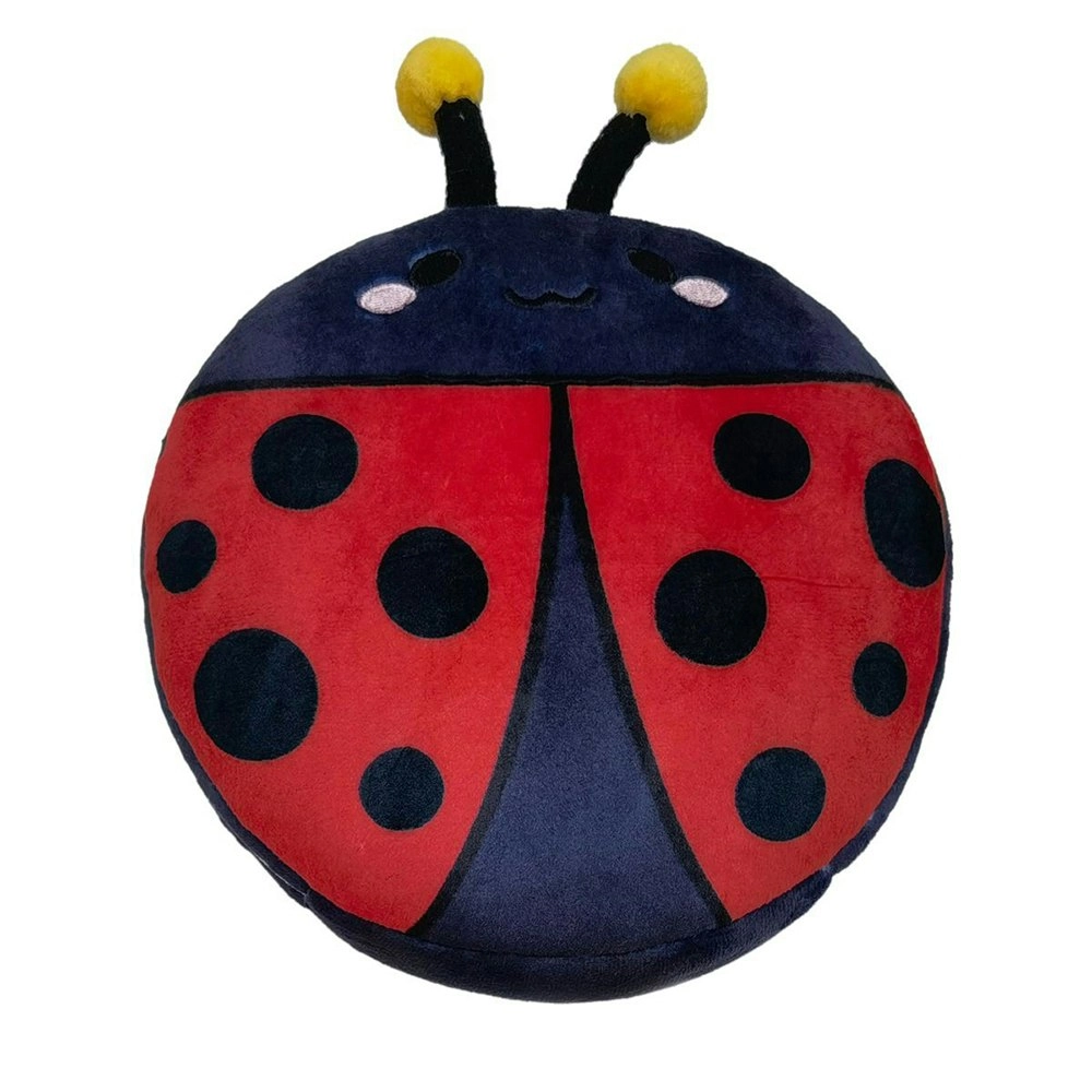 Relaxeazzz 15cm Ladybird Travel Pillow w/ Eye Mask 6y+ Kids/Adults Cushion Plush