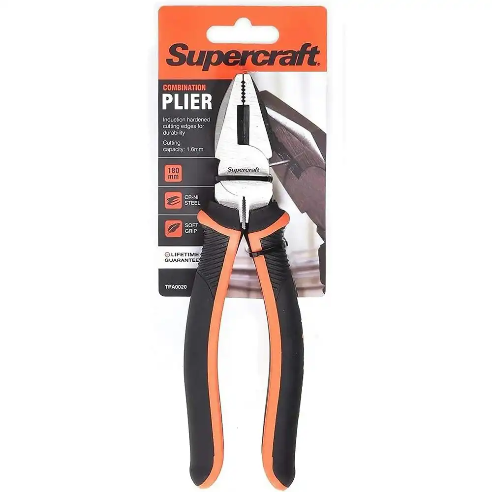 Supercraft Combination 1.6mm Stub Nose Soft Grip Pliers 180mm Cr-Ni Steel