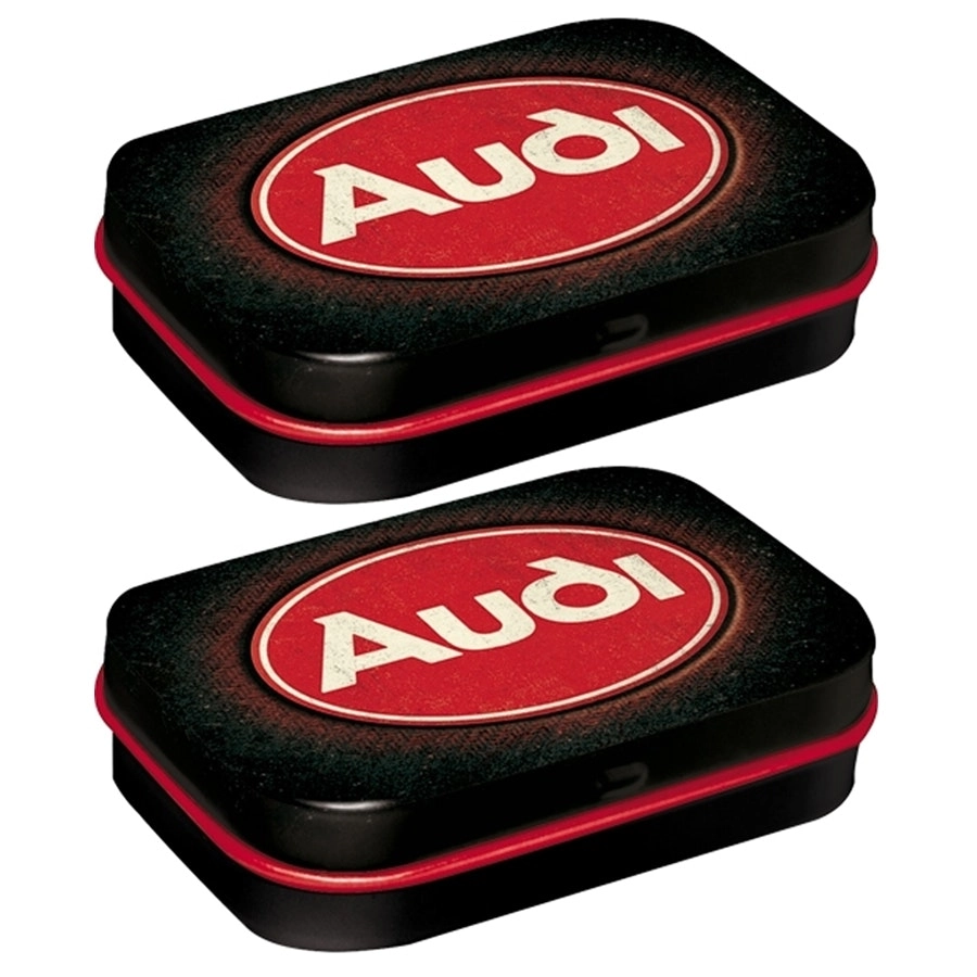 2x Nostalgic Art 6cm Metal Tin Mint Box Audi Red Shine Fresh Breath Candy Mints