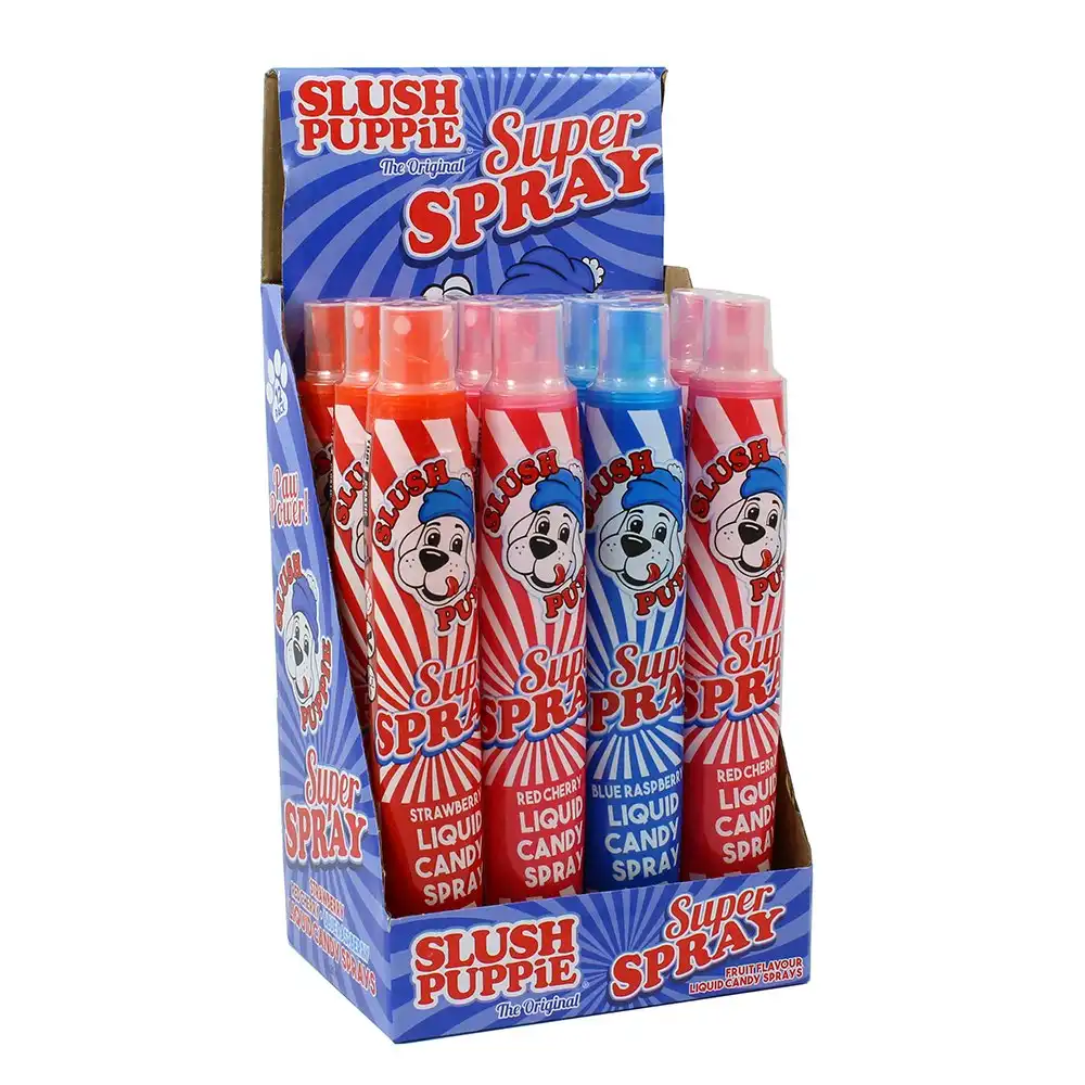 12pc Slush Puppie Super Spray Liquid Candy Confectionary/Candy 80ml Kids 5y+