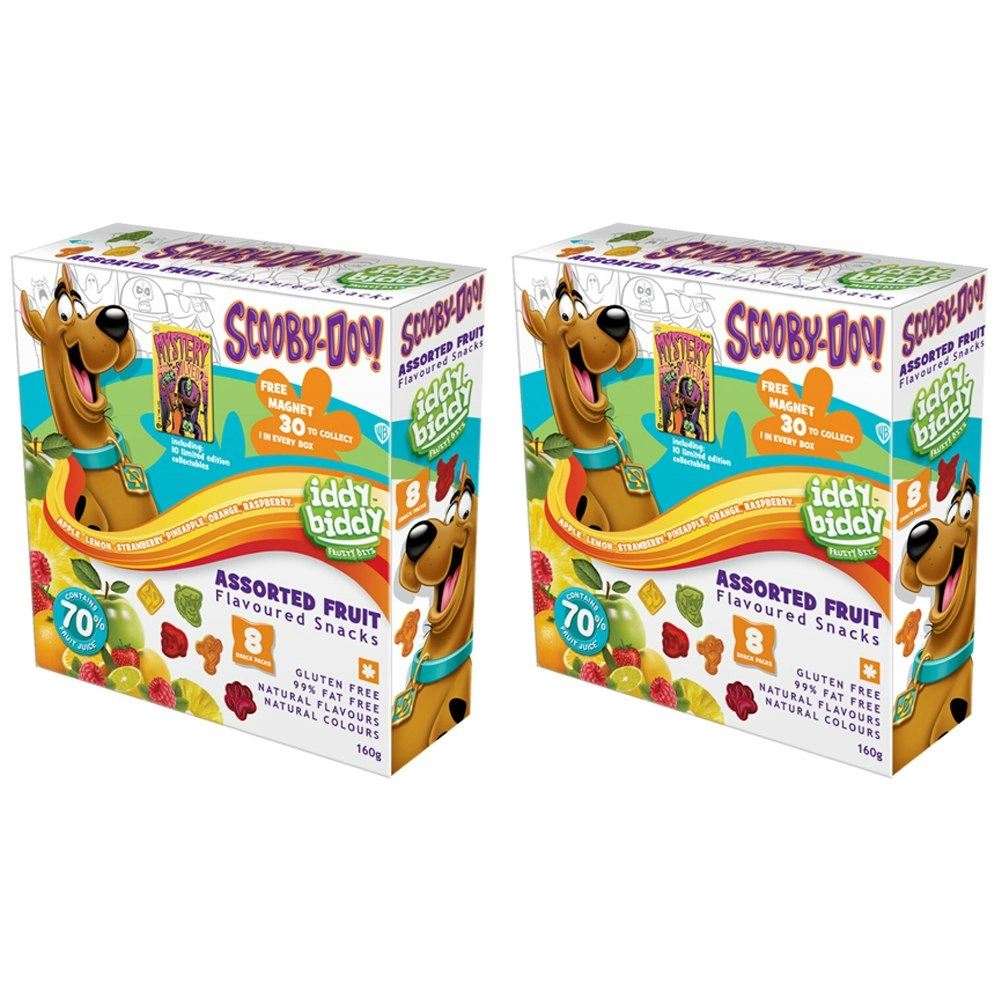 16x 20g Iddy Biddy Scooby Assorted Fruit Gummies Snack Pack Sweet/Confectionery