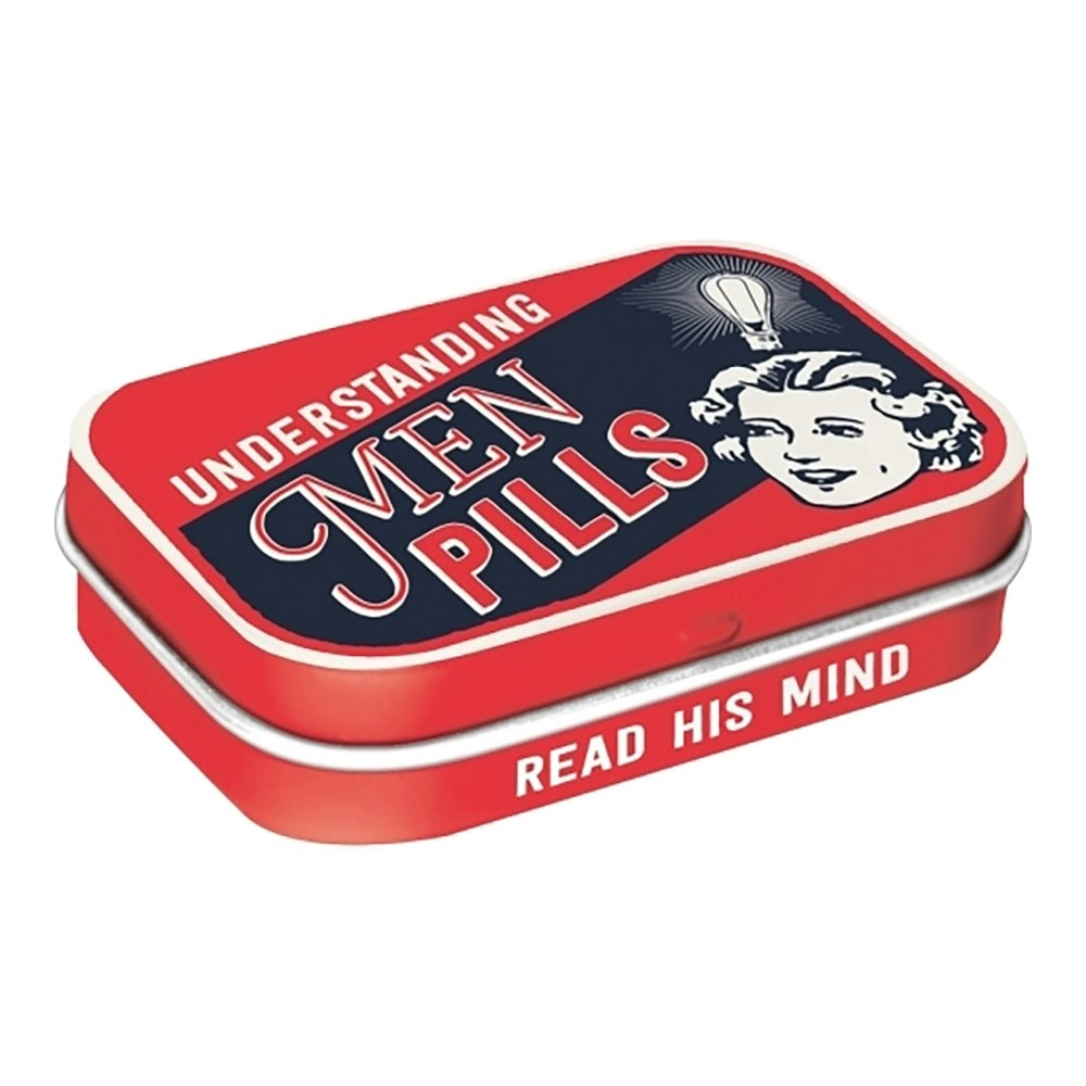 Nostalgic Art 6cm Metal Tin Mint Box Understanding Men Pills Fresh Breath Candy