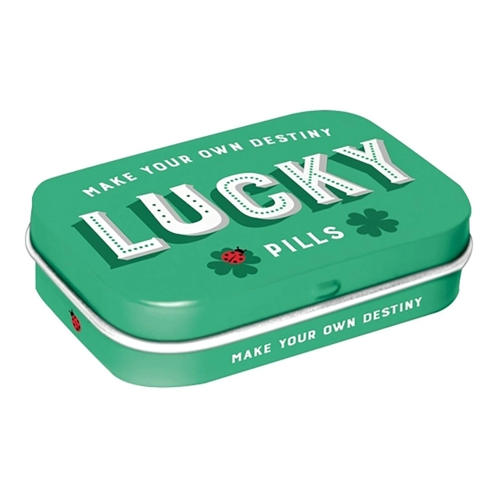 Nostalgic Art 6cm Metal Tin Mint Box Lucky Pills Fresh Breath Hard Candy Mints