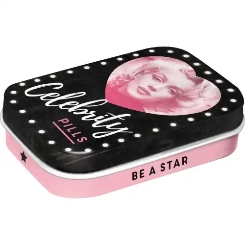 Nostalgic Art 6cm Metal Tin Mint Box Marilyn Celebrity Pills Fresh Breath Candy