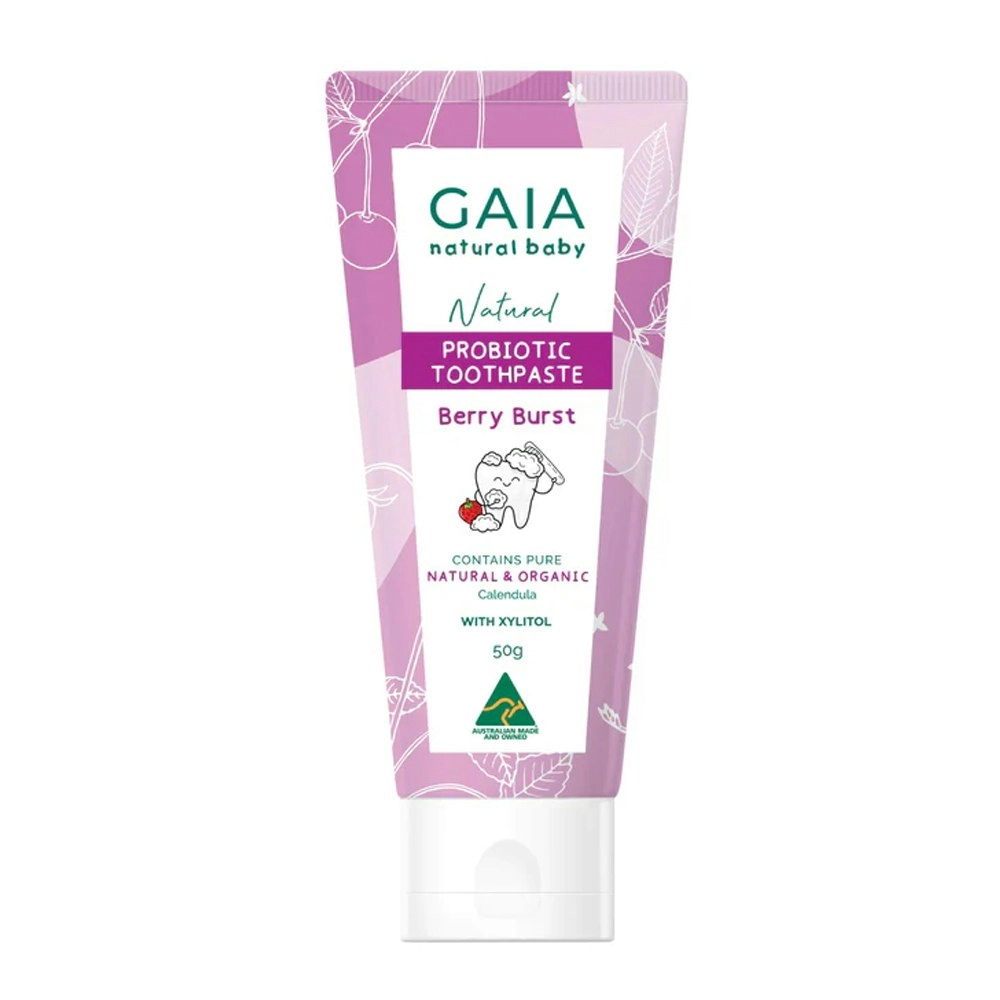 Gaia Natural Baby Oral Care Berry Burst Probiotic Toothpaste No-Fluoride 50g 6m+