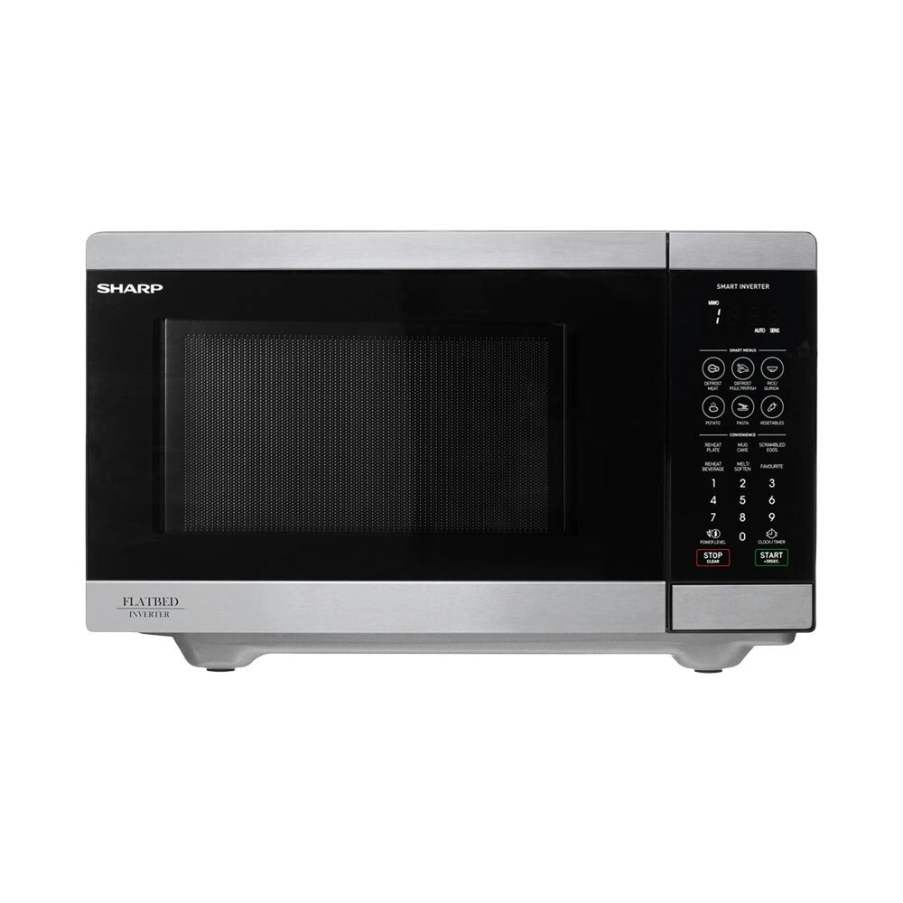 Sharp 26L Electric 900W Flatbed Inverter Kitchen Microwave Oven Stainless Steel