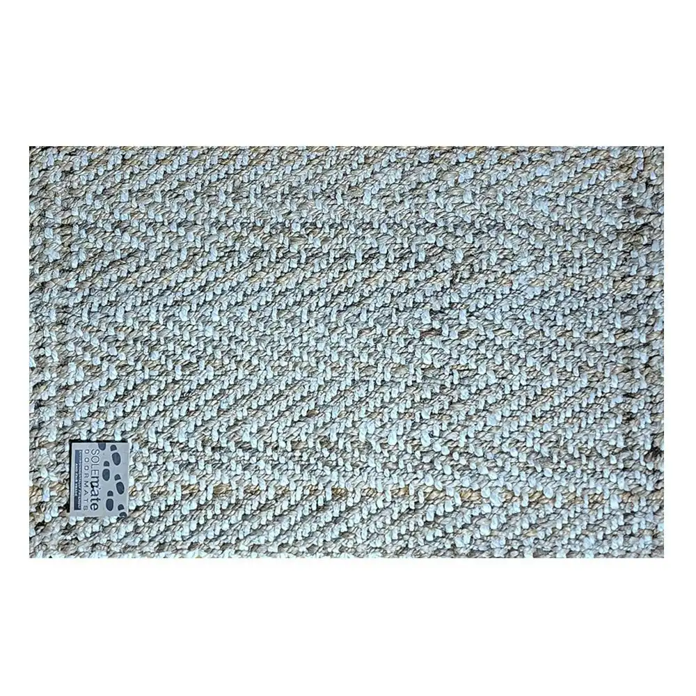 Solemate Jute 2 Tone Zig Zag 45x75cm Stylish Outdoor Entrance Doormat