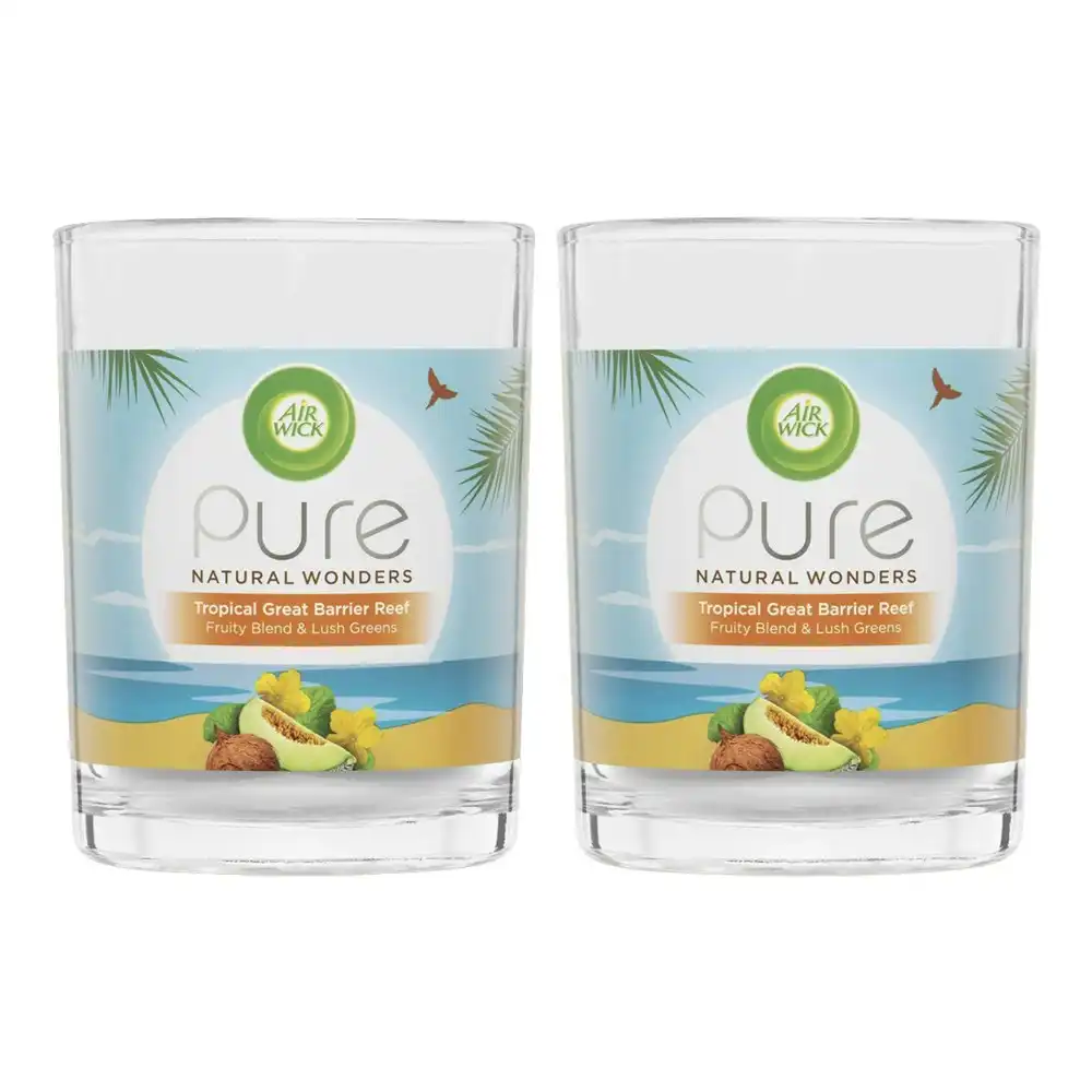 2PK Air Wick Pure Natural Wonders Scented Candle Great Barrier Reef Home Decor
