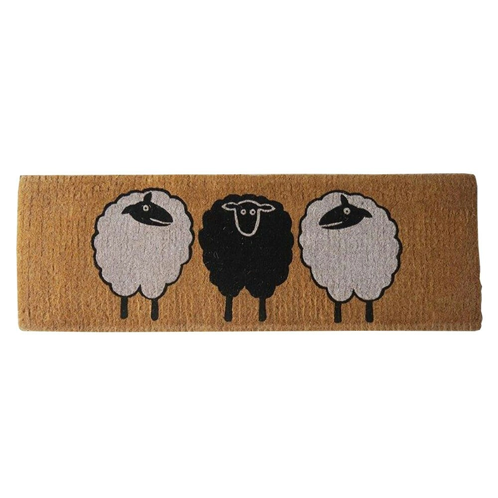 Solemate 3 Sheep Mat 39x119cm Coconut Eco Friendly Biodegradable Black & White