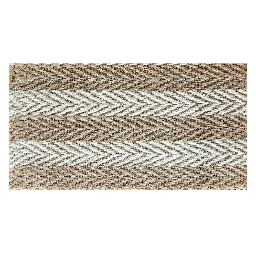 Solemate Jute 2 Tone Stripes 50x80cm Stylish Outdoor Entrance Doormat