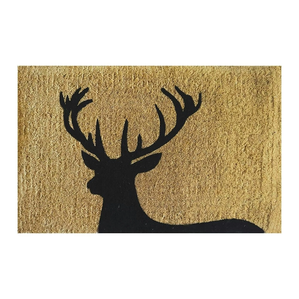 Solemate Premium Coir Deer Biodegradable Heavy Mat 50x 80cm Natural & Black