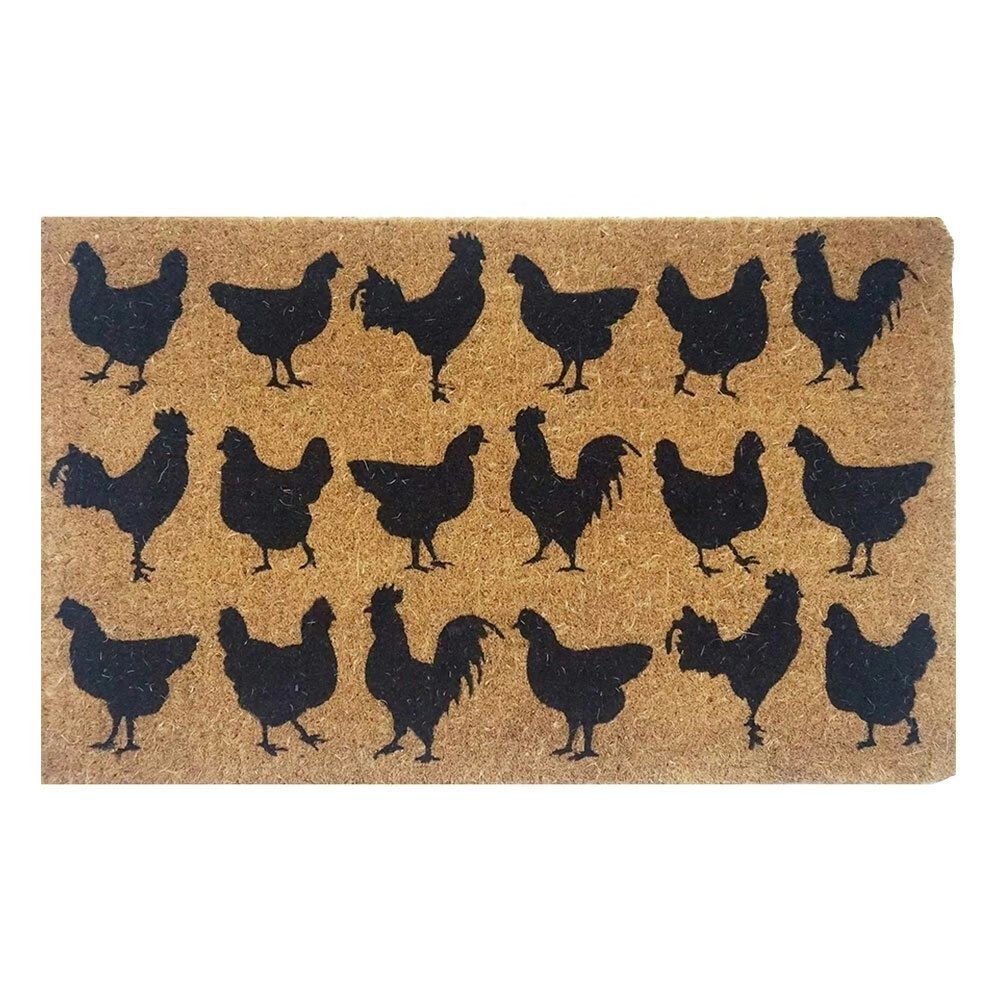 Solemate Premium Chooks 50x80cm Biodegradable Mat Coconut Coir Natural & Black