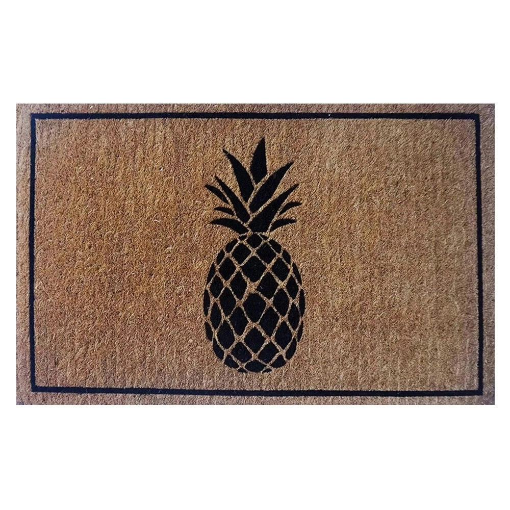 Solemate Black Pineapple 50x80cm Mat Coconut Coir Biodegradable Natural & Black