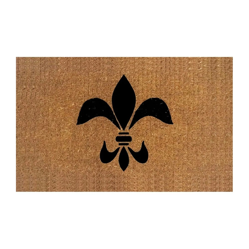 Solemate Premium Fleur de Lis 50x80cm Mat Coconut Coir Eco Friendly & Black