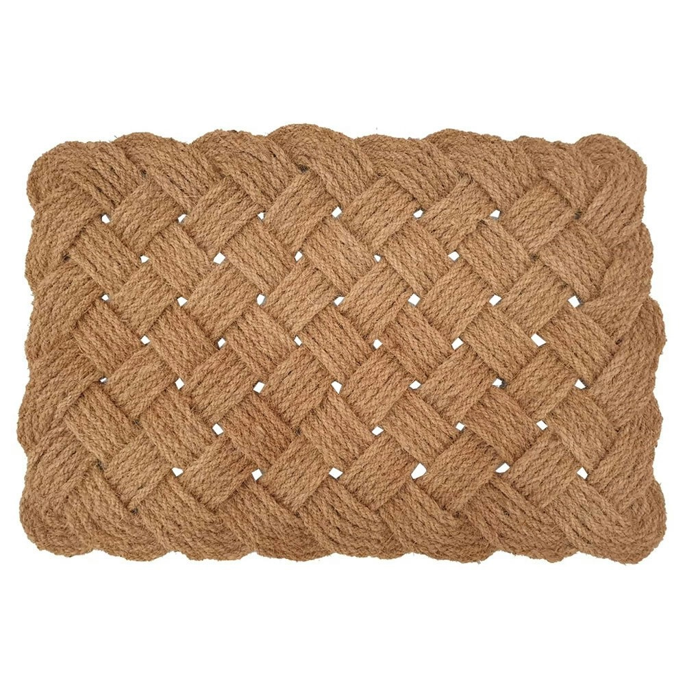 Solemate Coir Rope Criss Cross  50x80cm Stylish Outdoor Entrance Doormat