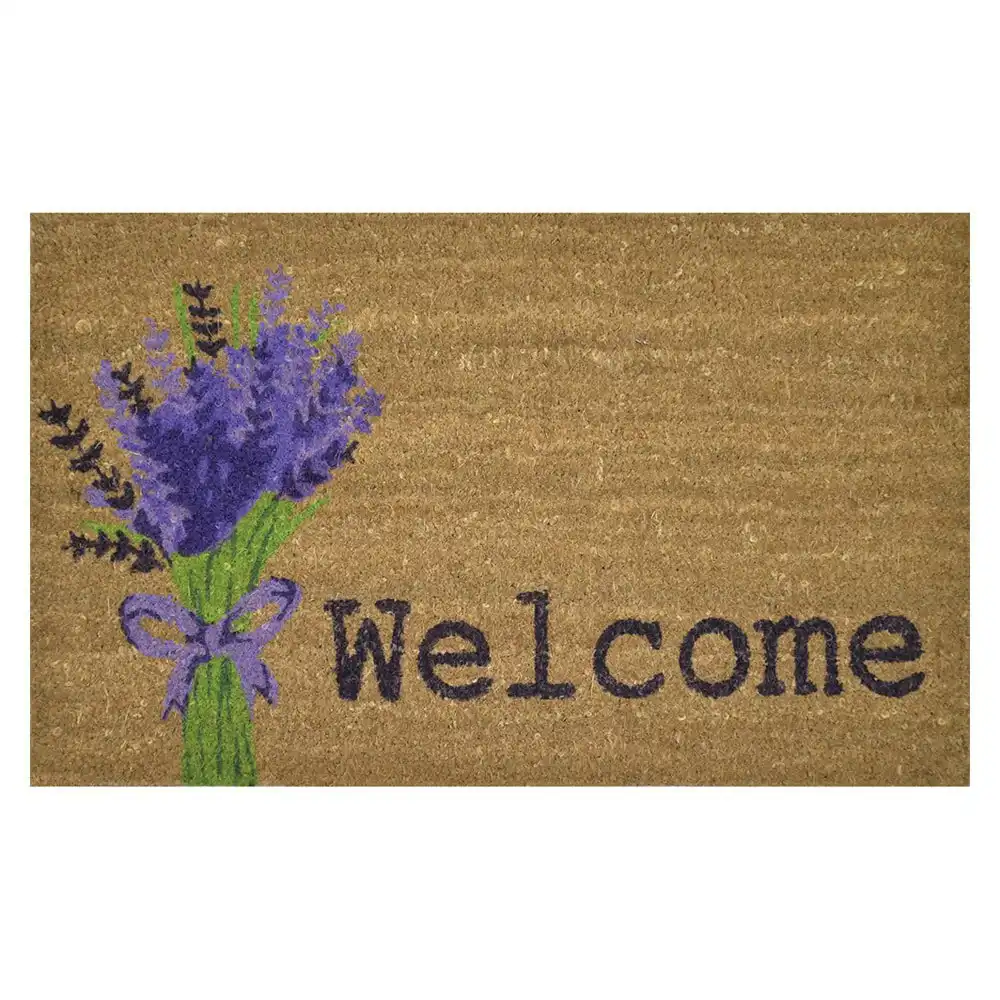 Solemate Latex Backed Coir Lavender 45x75cm Slimline Outdoor Stylish Doormat