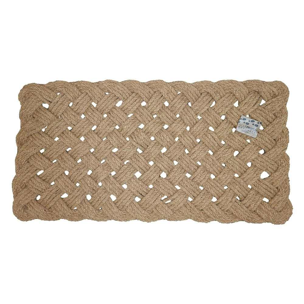 Solemate Coir Rope Criss Cross 60x120cm Stylish Outdoor Entrance Doormat