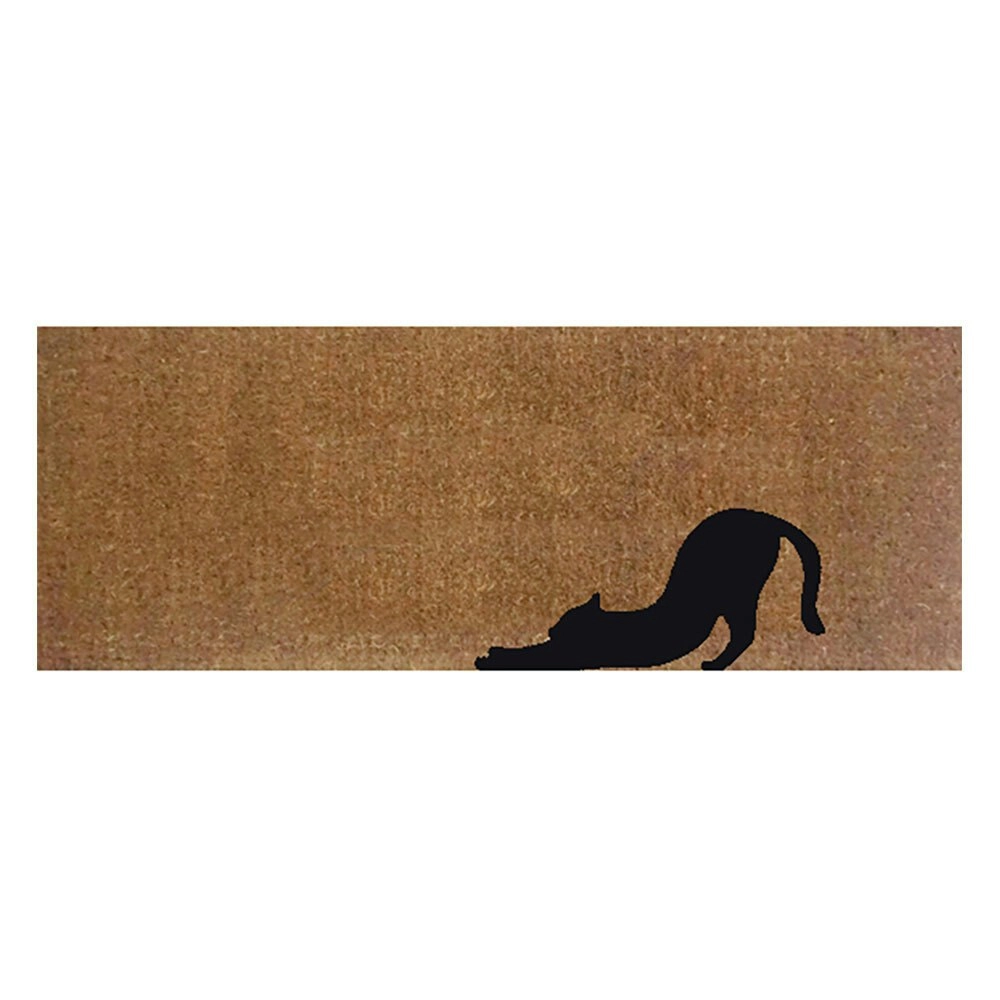 Solemate Latex C Stretching Cat Mat 45x110cm Eco Friendly Pets Natural & Black