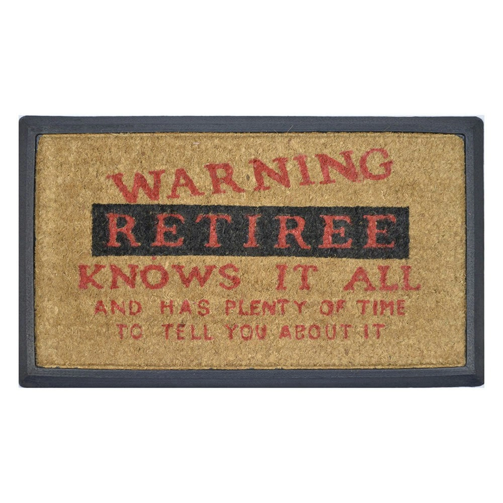 Solemate Retiree Knows 40x70cm Themed Stylish Durable Outdoor Front Doormat