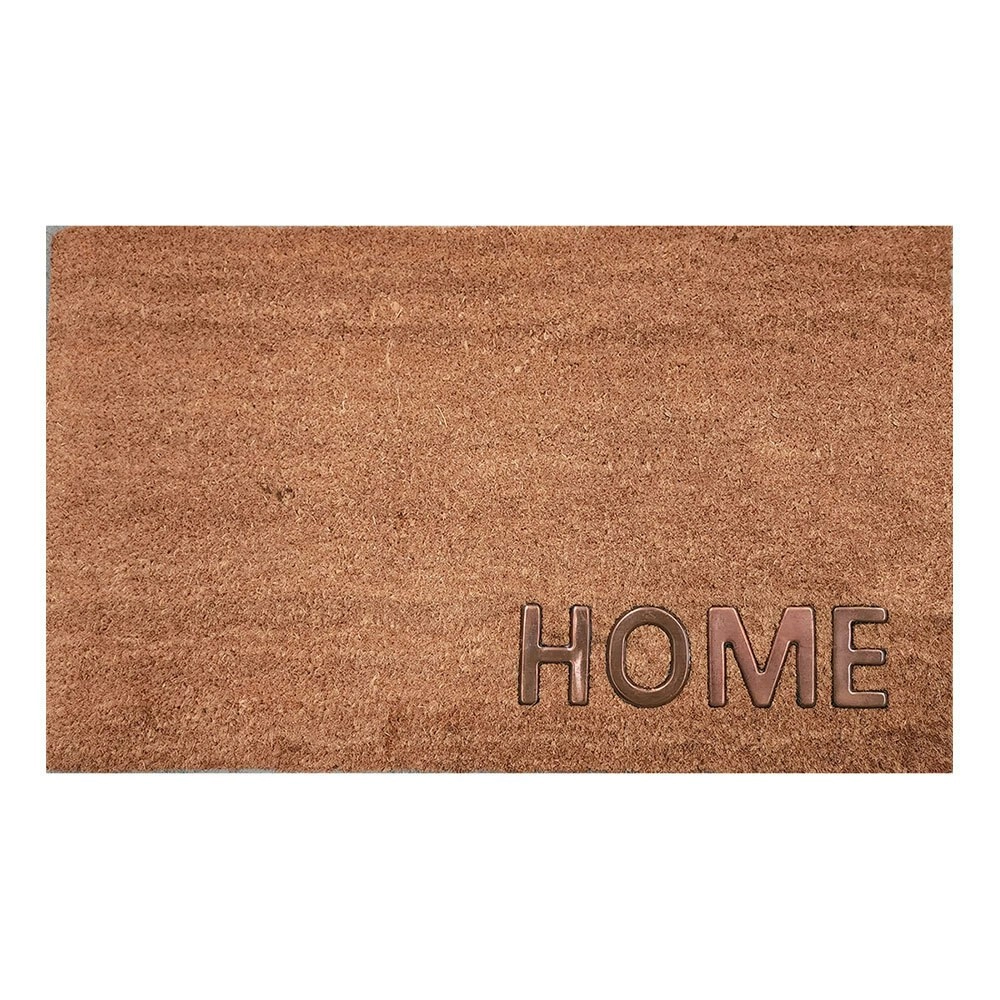 Solemate PVC Backed Coir Copper Home 45x75cm Slim Outdoor Stylish Doormat