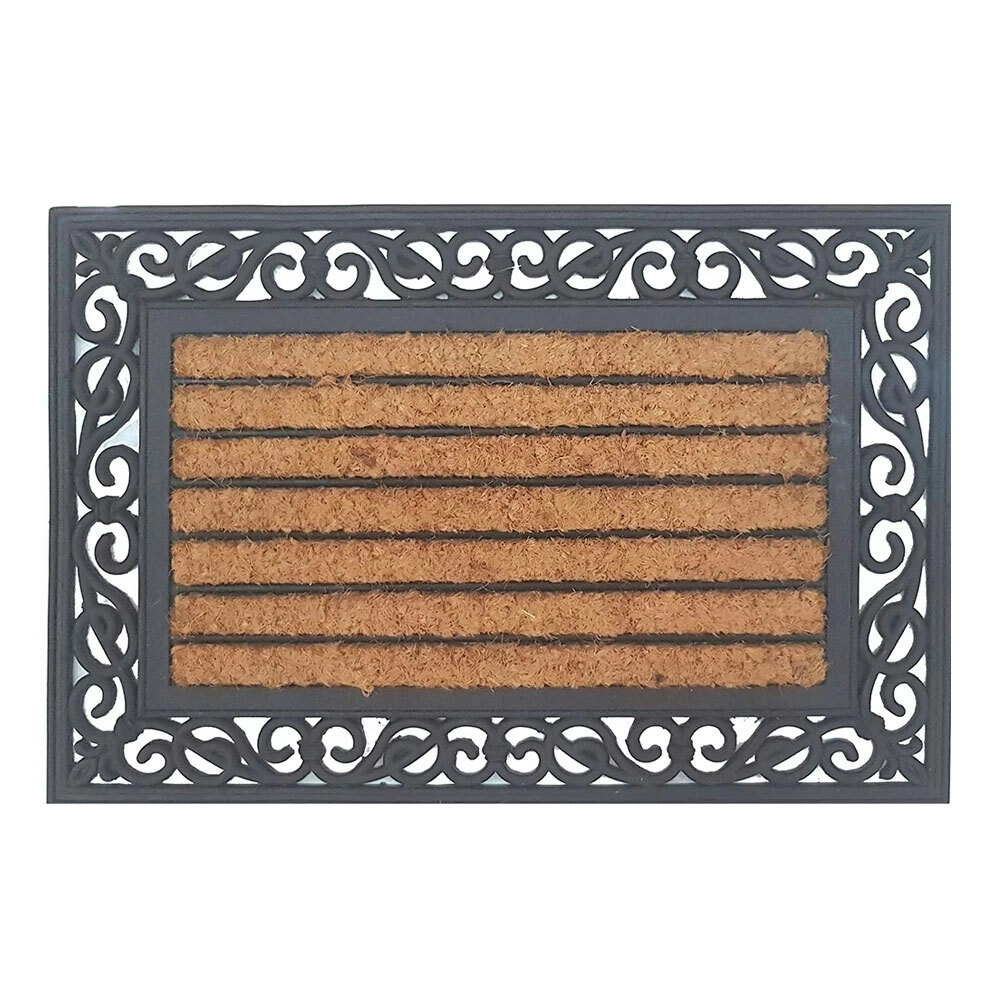 Solemate Rubber & Coir Ribbed 40x60cm Functional Outdoor Front Doormat