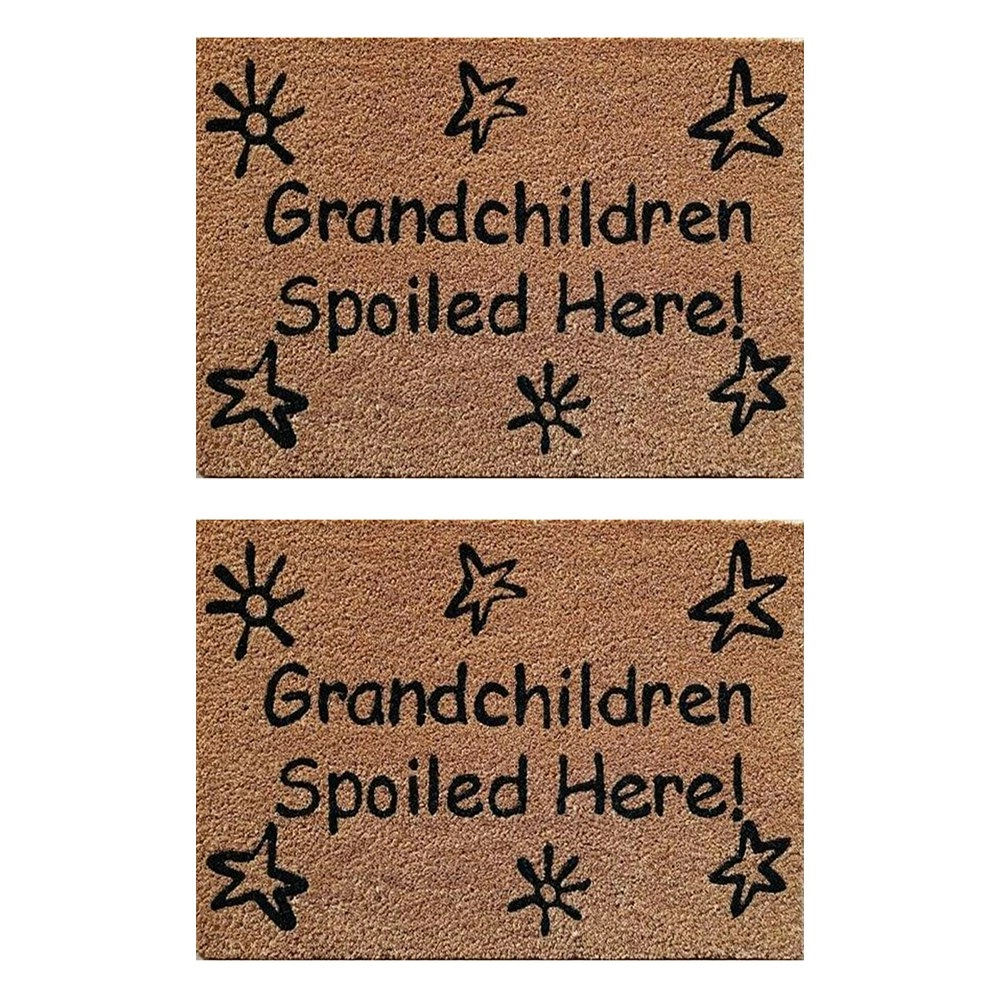 2PK Solemate Latex Coir Grandchildren 40x55cm Stylish Outdoor Front Doormat