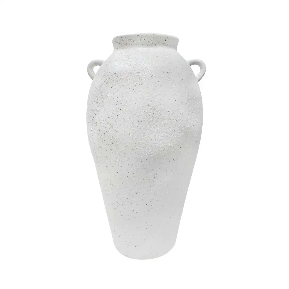Maine & Crawford Huda 26x16cm Dolomite Amphora Flower Vase Home Decor White