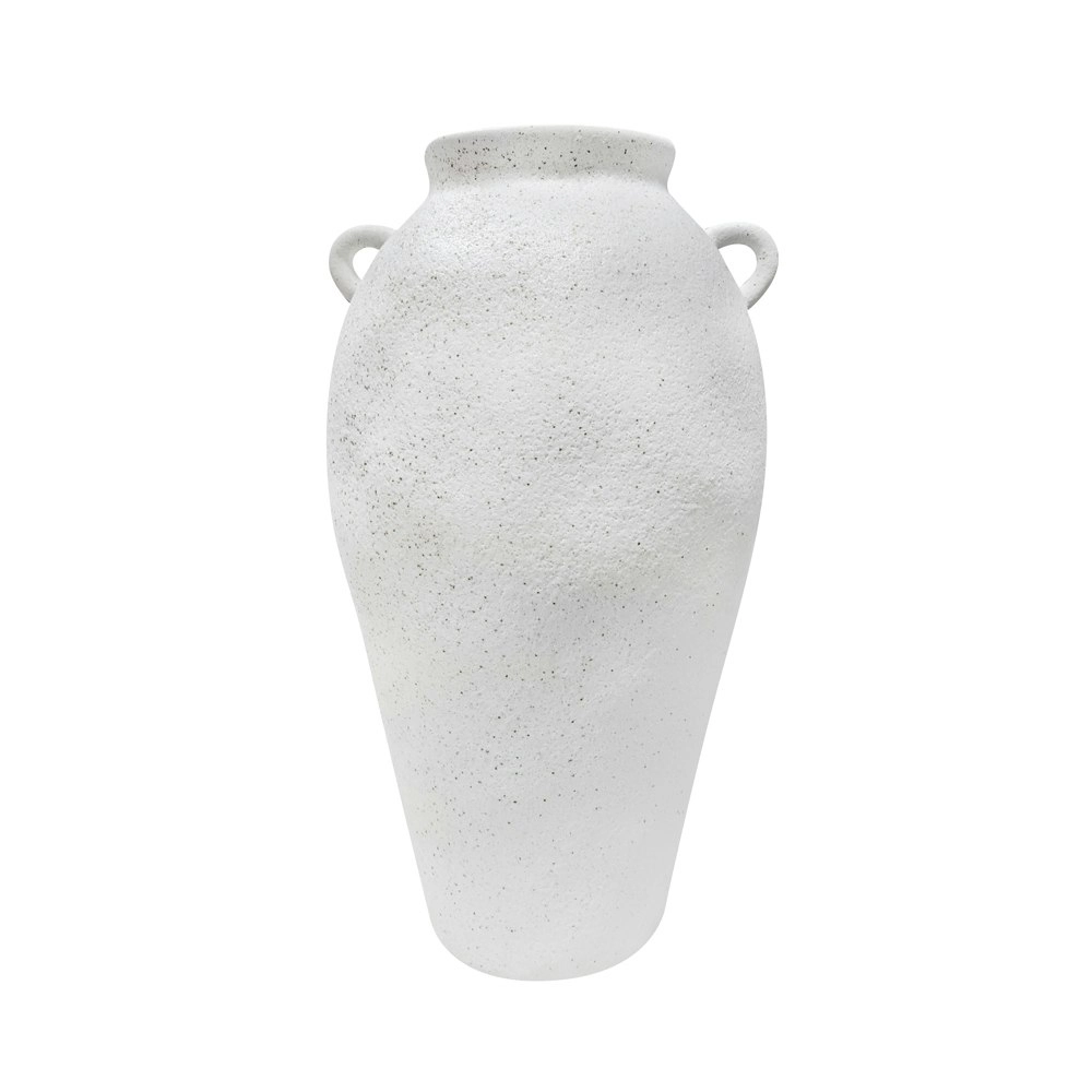 Maine & Crawford Huda 26x16cm Dolomite Amphora Flower Vase Home Decor White