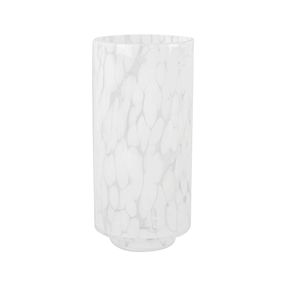 Maine & Crawford Mia Marble 26x12cm Glass Flower Vase Home Office Decor White