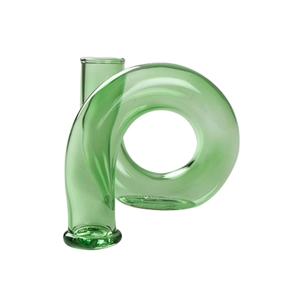 Maine & Crawford Atticus 13x13cm Tubular Glass Flower Vase Home Decor Green