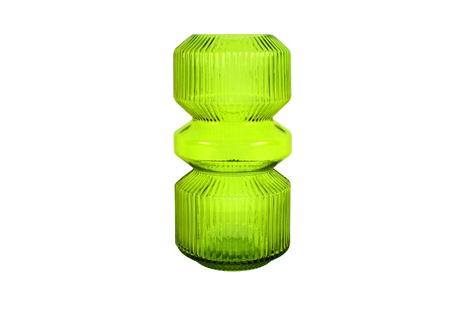 Maine & Crawford 25x13cm Bil Ribbed Glass Cylinder Vase Home/Garden Decor Yellow