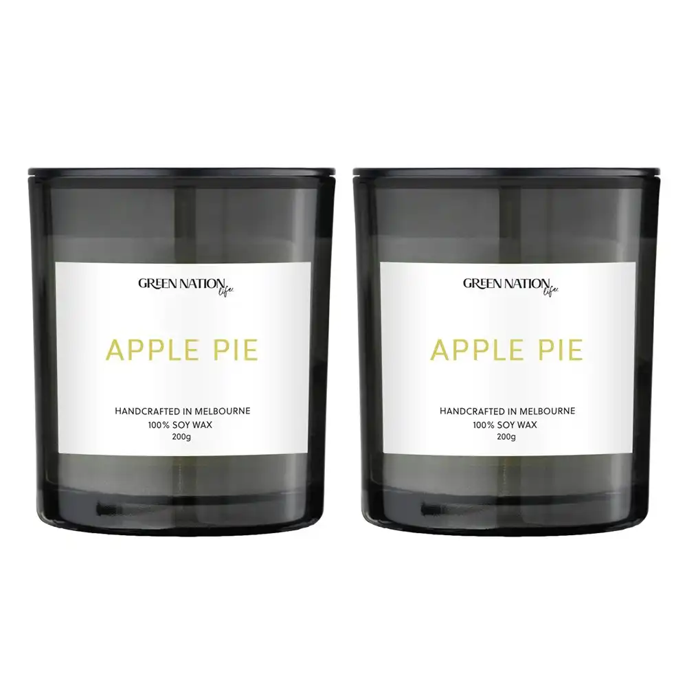2PK Green Nation Life Luxurious Soy Wax Candle Apple Pie Home Scented Fragrance