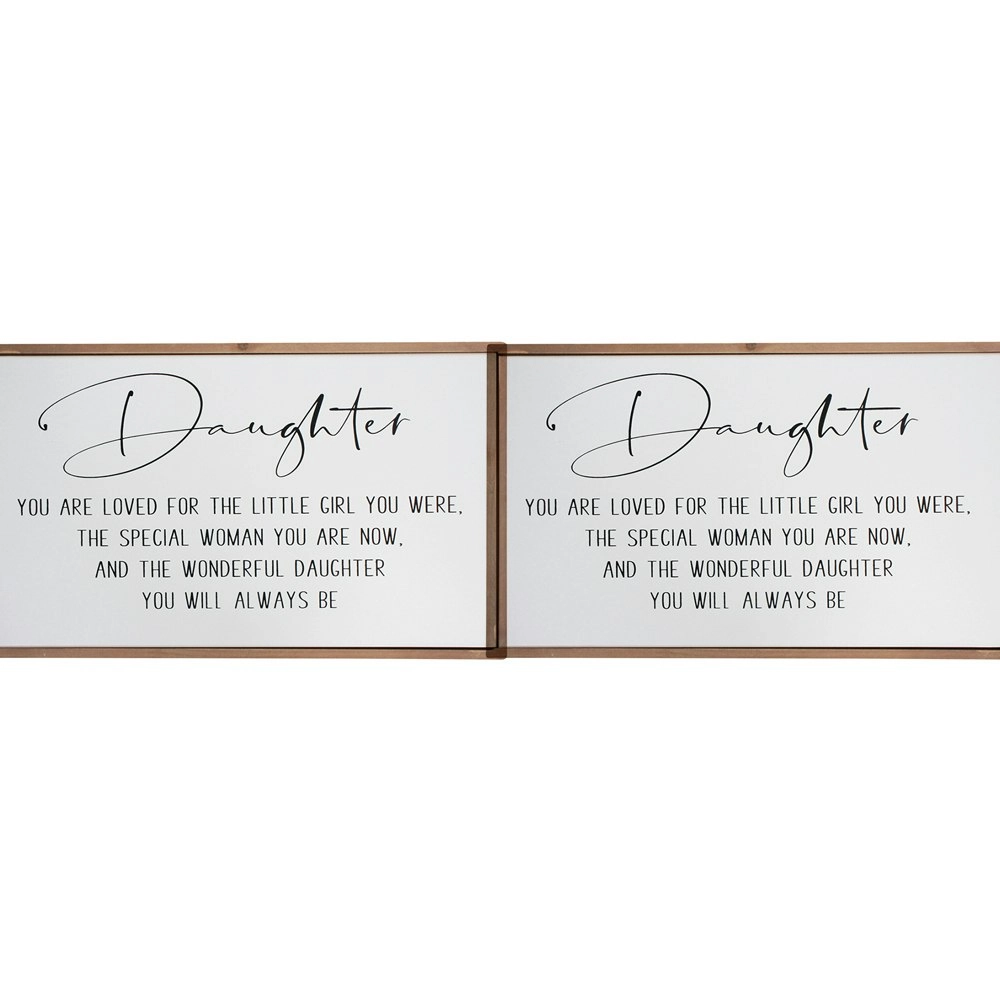 2x Wood/MDF 40cm Daughter Sign Home Wall/Tabletop Decorative Rectangular Plaque