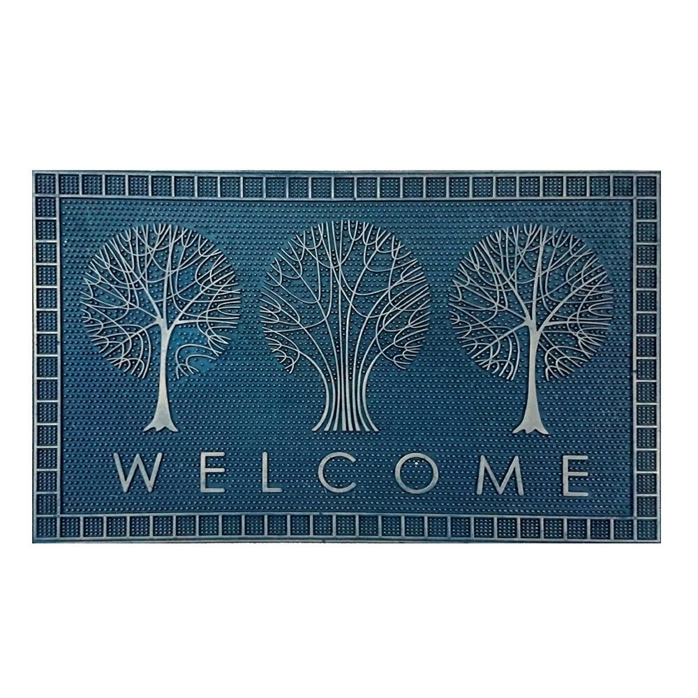 Solemate Rubber Tree Welcome Copper 45x75cm Functional Outdoor Front Doormat