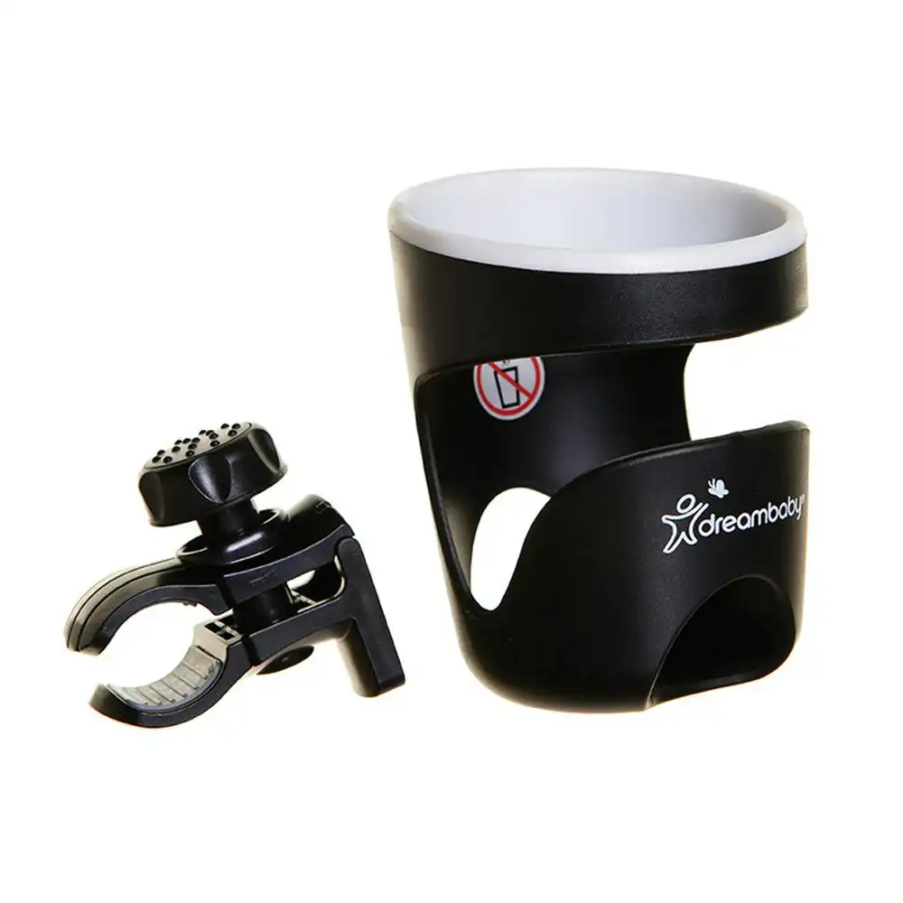 dreambaby Drink/Bottle/Sippy Cup Holder w/ Clamp For Stroller/Pram Black/White