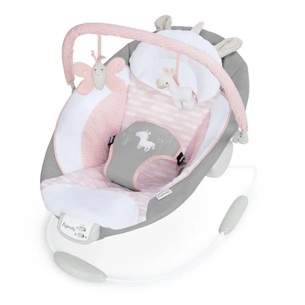 Ingenuity Baby/Infant/Newborn Bouncer/Rocker Chair/Seat 0m+ w/ Toys Audrey Pink