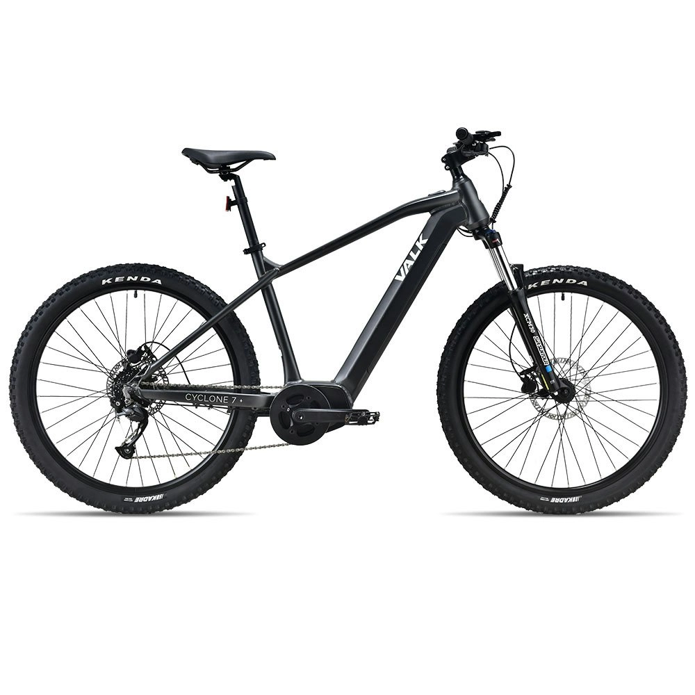 Valk Cyclone 7+ Electric Mountain Bike Hardtail Mid-Drive eMTB, Large Frame Dark Grey