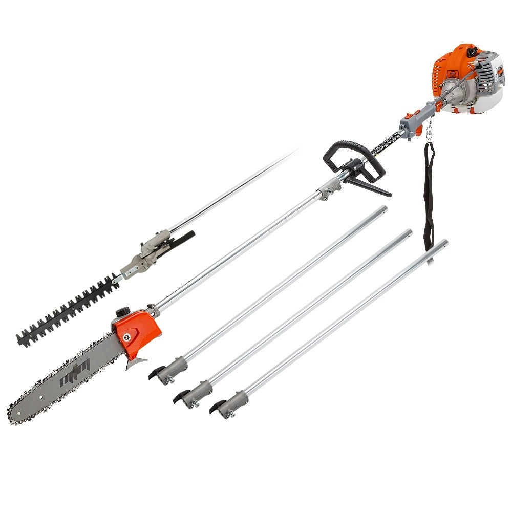 MTM 62CC Pole Chainsaw Petrol Saw Hedge Trimmer Chain Tree Pruner Garden Multi Tool