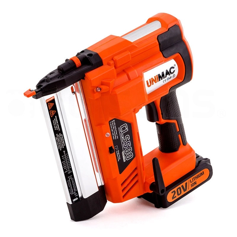 Unimac CLS500 15-50mm 18ga 2in1 Stapler/Brad Nail Gun, Cordless 20V Lithium Nailer