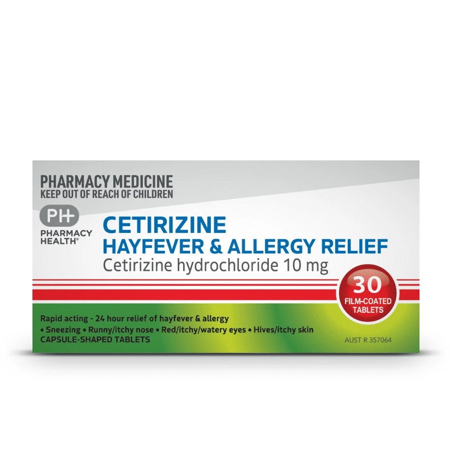 Pharmacy Health CETIRIZINE 10MG 30 TABLETS