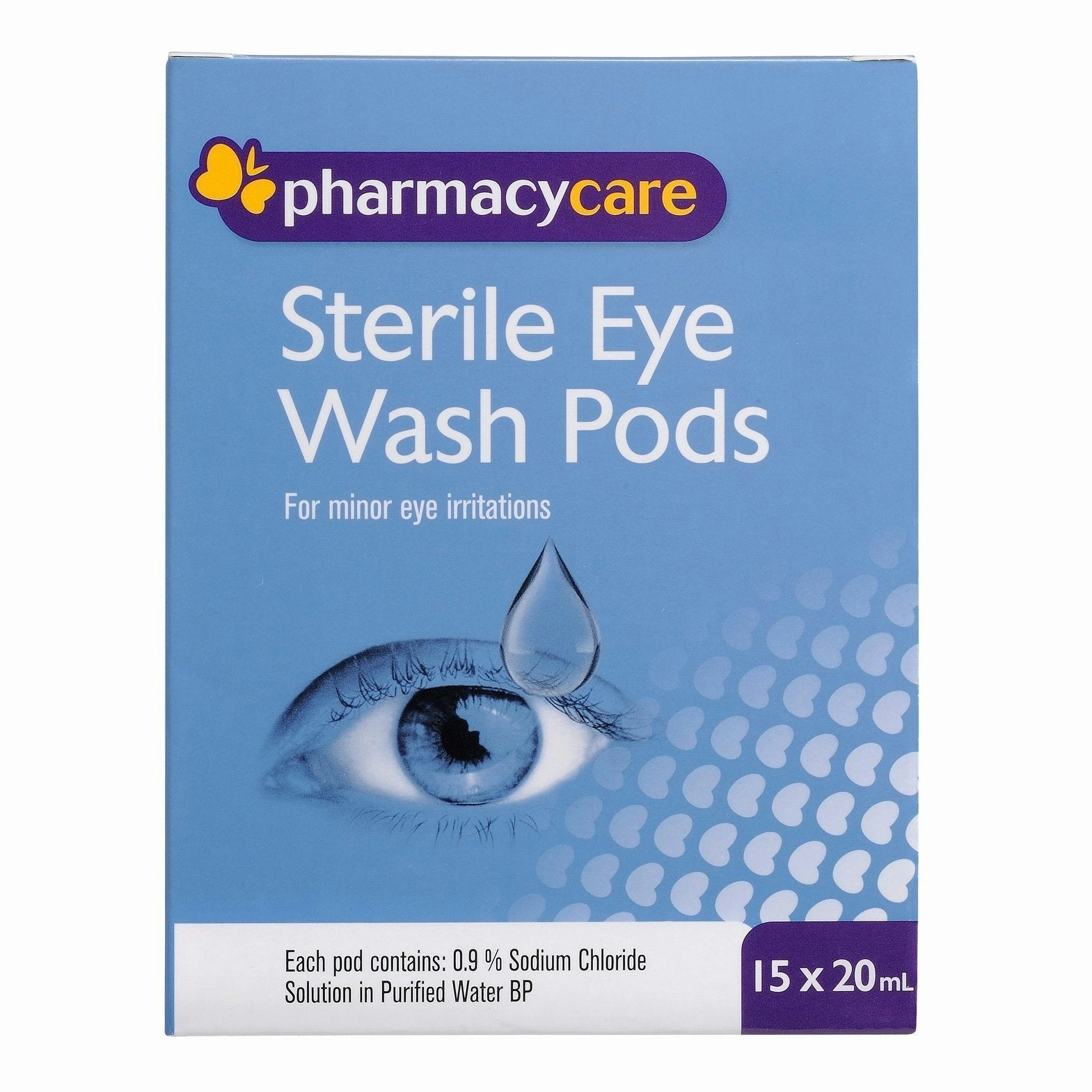 Pharmacy Care Sterile Eye Wash Pods 20mL 15 Pack