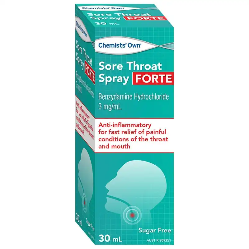 Chemists' Own Sore Throat Spray Forte 30 mL (Similar to DIFFLAM)