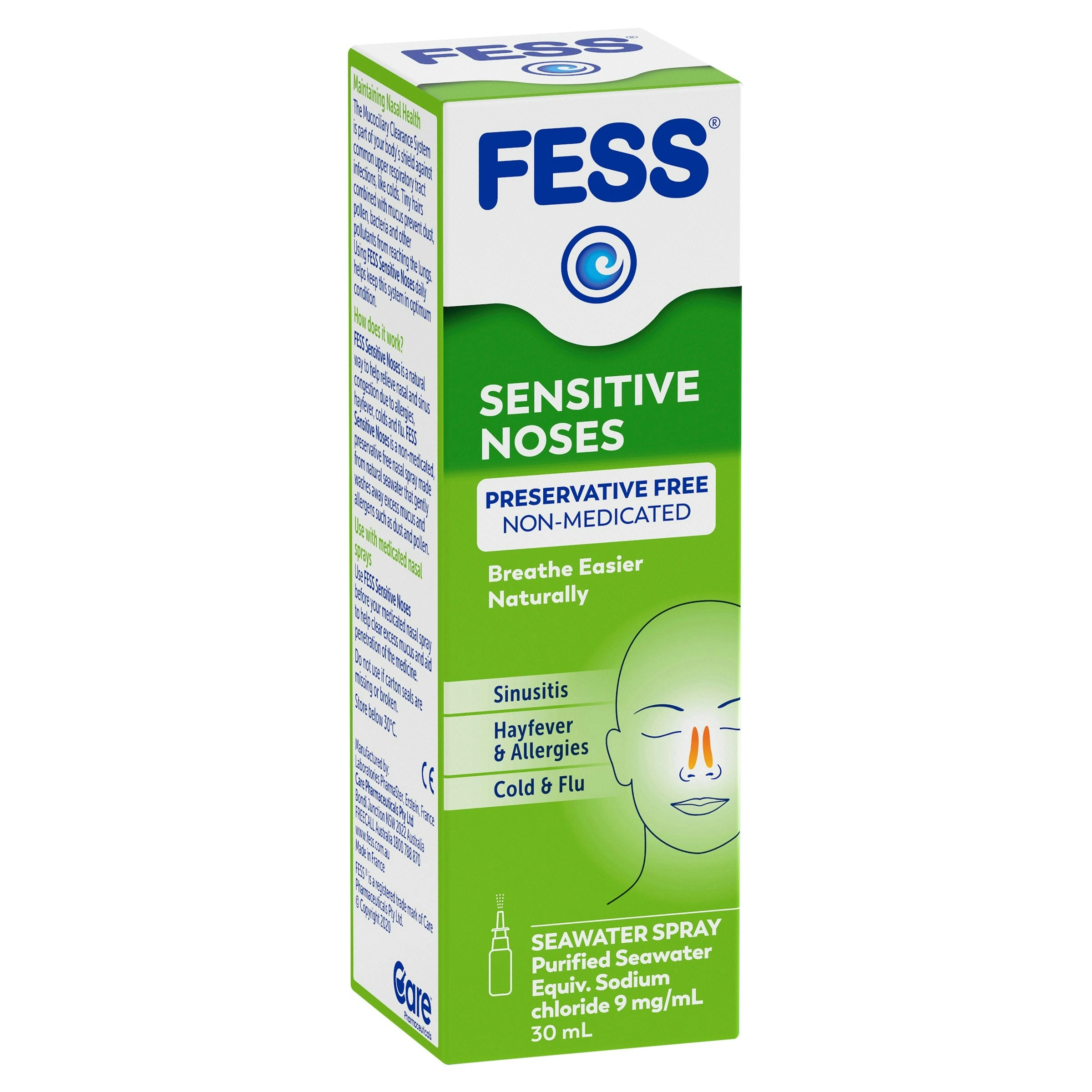 FESS Sensitive Noses Saline Nasal Spray 30ml