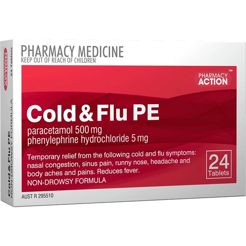 Pharmacy Action Cold & Flu PE 24 Tabs (Generic for Codral PE Cold & Flu)